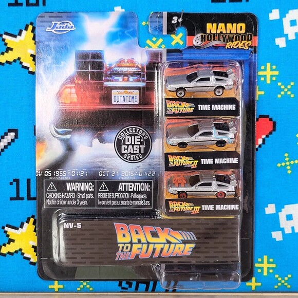 Jada Nano Hollywood Rides Back to the Future Movies DeLorean 3 Mini Die Cast New - Picture 2 of 8